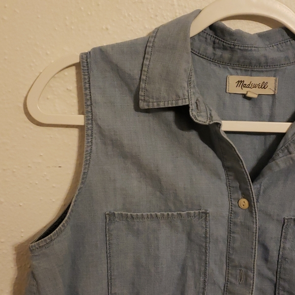 Madewell Chambray Top Size M - Picture 3 of 7